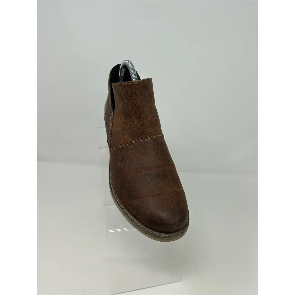 Josef Seibel Sienna 81 Women's Ankle Booties Brown Side Zip Low Heel Size 39